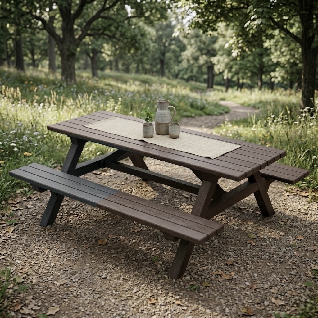 Traplast Gartenbank aus Recycling-Kunststoff im Garten